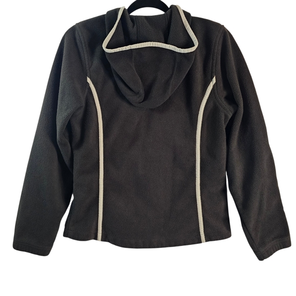 Columbia Women’s Hooded Black Full Zip Hoodie White Trim Outdoor M - Picture 2 of 6